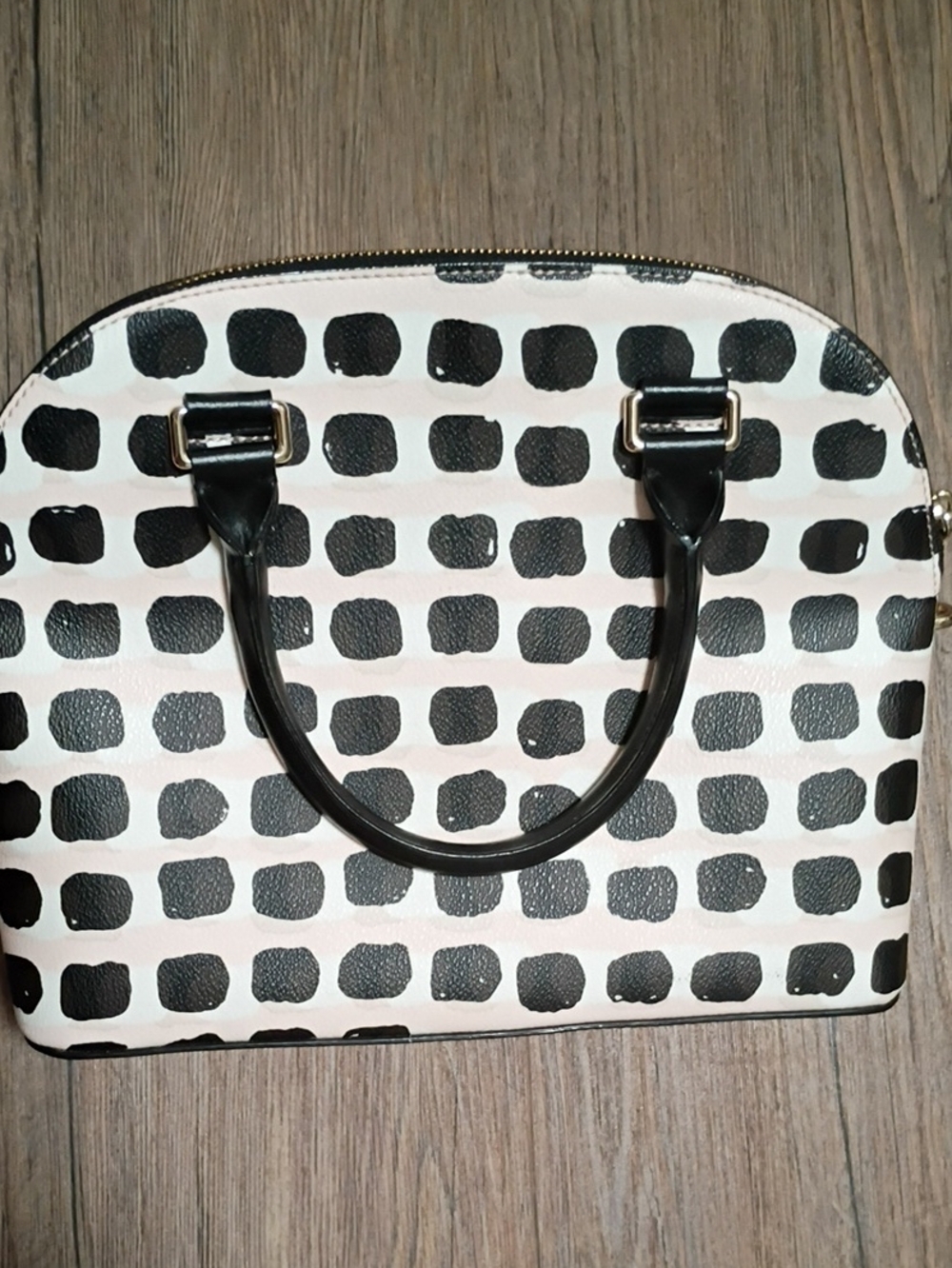 Kate Spade Black, White & Light Pink Dome Satchel Crossbody - Picture 8 of 9